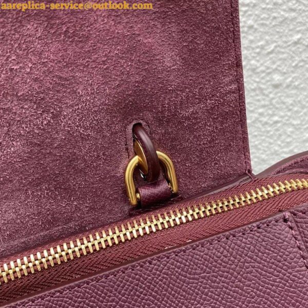 Replica Celine Micro Belt Bag In Bordeaux Grained Calfskin 13