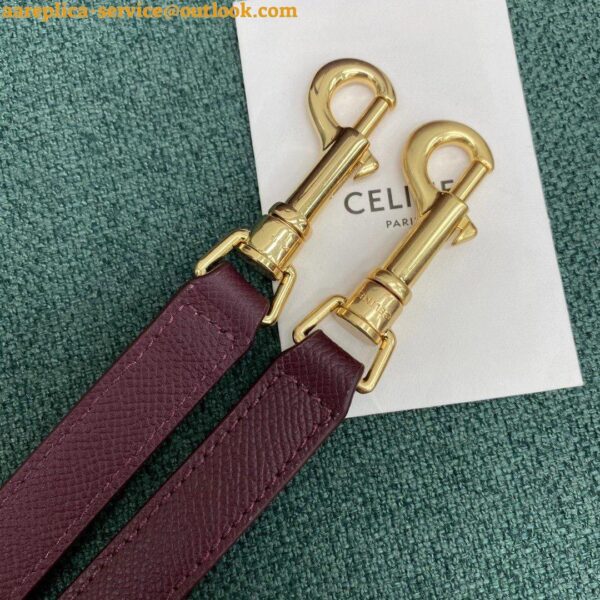 Replica Celine Micro Belt Bag In Bordeaux Grained Calfskin 14