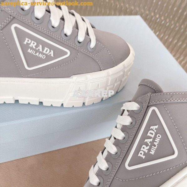 Replica Prada Nylon Gabardine Sneakers 1E260M Grey 9