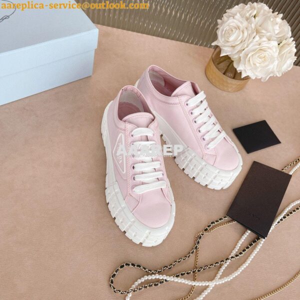 Replica Prada Nylon Gabardine Sneakers 1E260M Pink 7