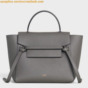 Replica Celine Micro Belt Bag In Grey Grained Calfskin 2