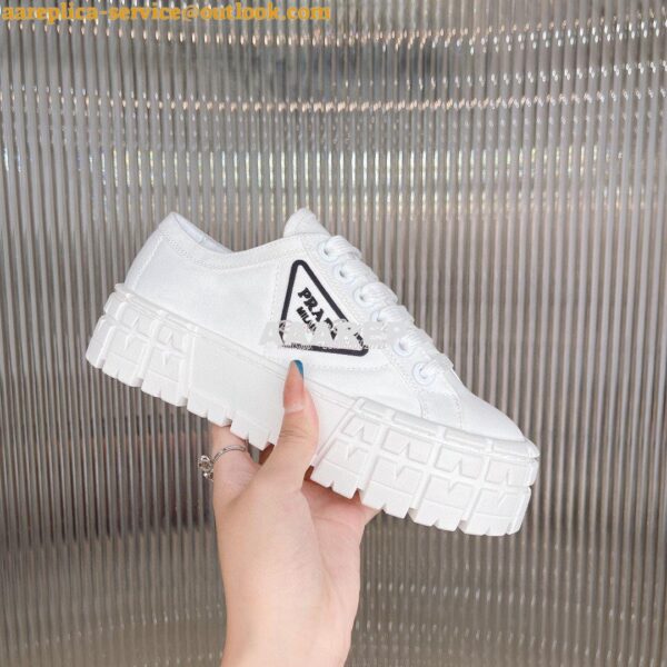 Replica Prada Nylon Gabardine Sneakers 1E260M White 3