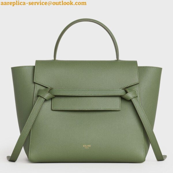 Replica Celine Micro Belt Bag In Light Khaki Grained Calfskin 3