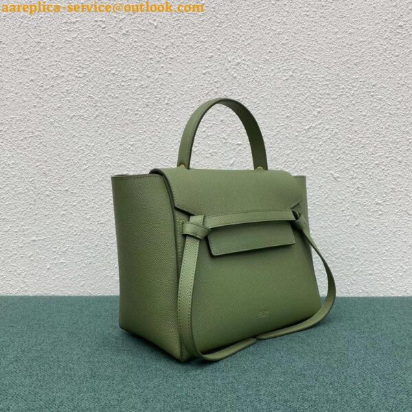 Replica Celine Micro Belt Bag In Light Khaki Grained Calfskin 5