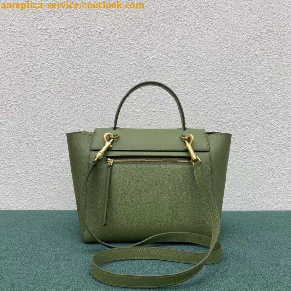 Replica Celine Micro Belt Bag In Light Khaki Grained Calfskin 6