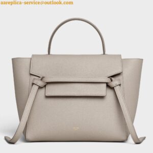 Replica Celine Micro Belt Bag In Light Taupe Grained Calfskin