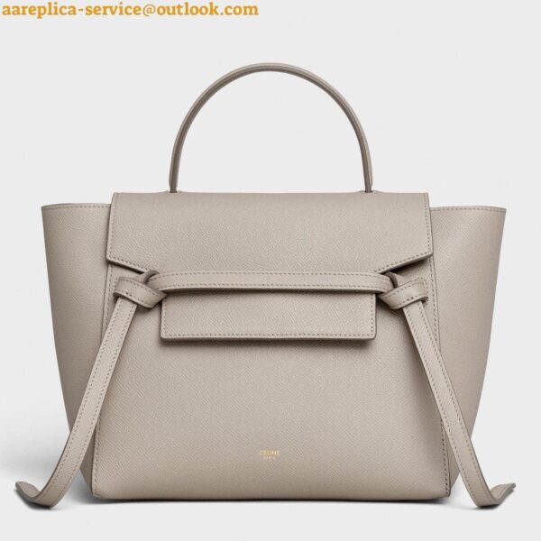 Replica Celine Micro Belt Bag In Light Taupe Grained Calfskin 3