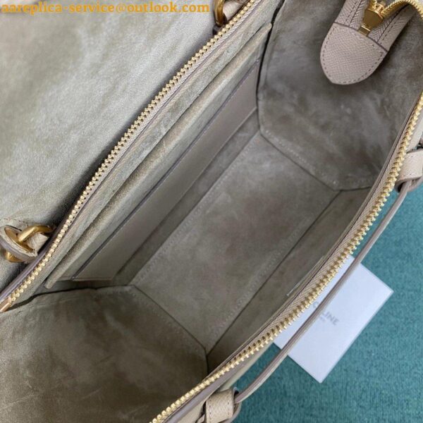 Replica Celine Micro Belt Bag In Light Taupe Grained Calfskin 5