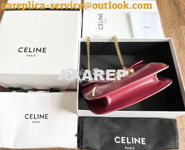 Replica Celine Chain Besace Triomphe In Shiny Calfskin 199273B Carmin 16