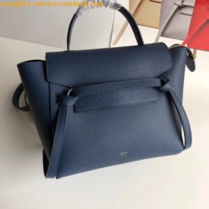 Replica Celine Micro Belt Bag In Navy Blue Grained Calfskin