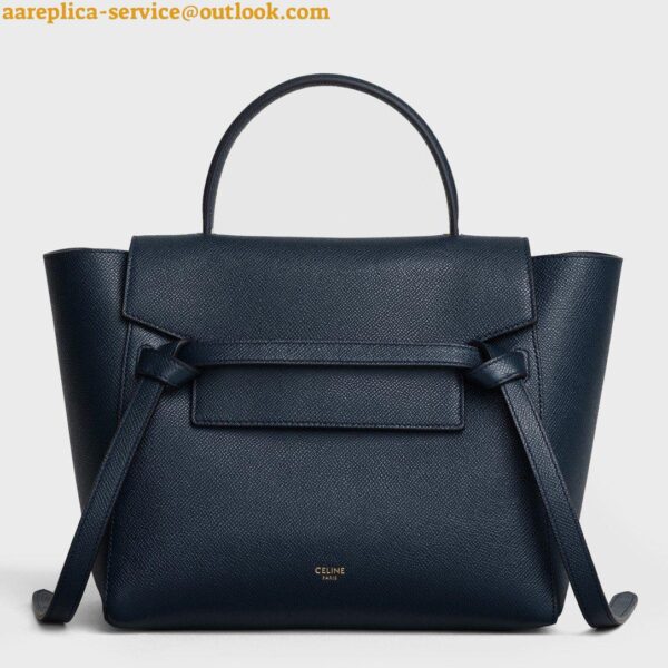 Replica Celine Micro Belt Bag In Navy Blue Grained Calfskin 6