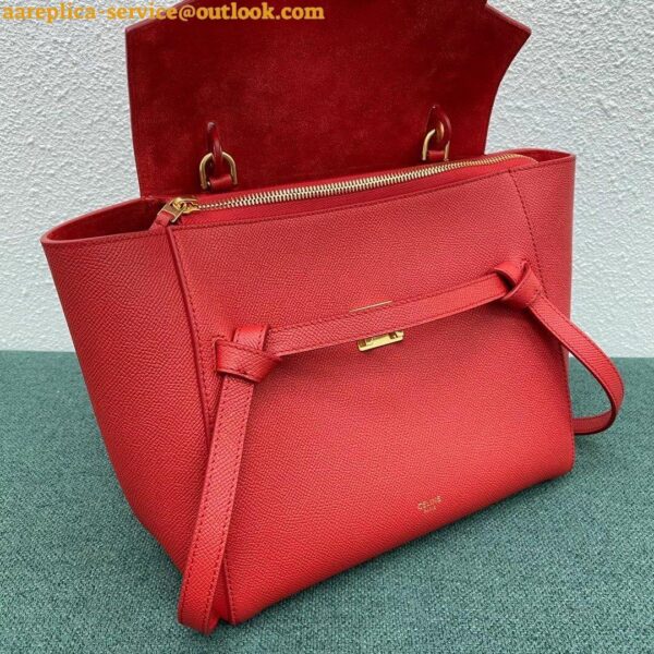 Replica Celine Micro Belt Bag In Red Grained Calfskin 6