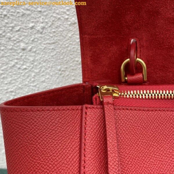 Replica Celine Micro Belt Bag In Red Grained Calfskin 13