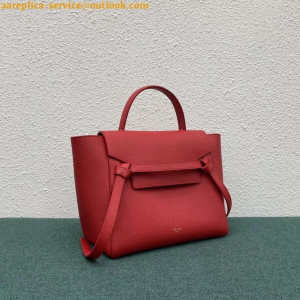 Replica Celine Micro Belt Bag In Red Grained Calfskin 15