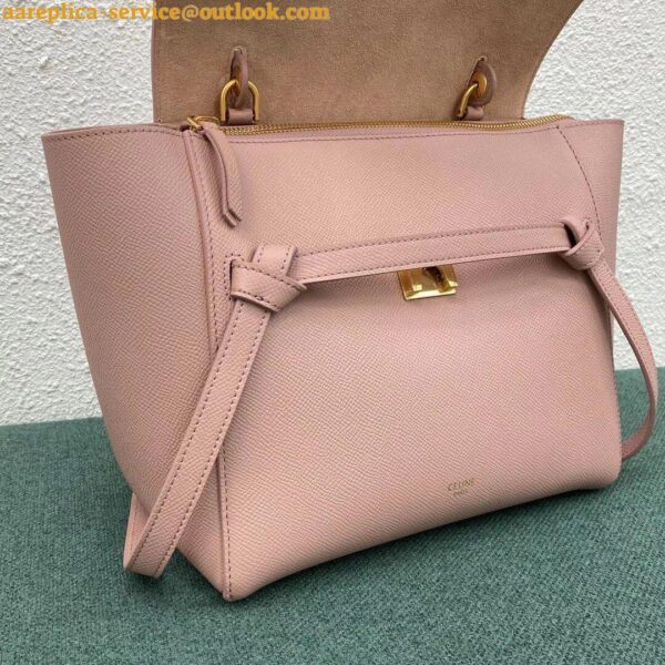 Replica Celine Micro Belt Bag In Vintage Pink Grained Calfskin 5