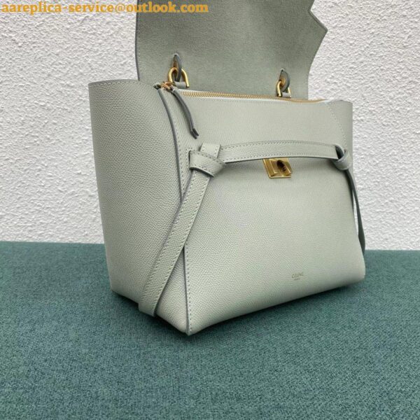 Replica Celine Micro Belt Bag In Vert D'eau Grained Calfskin 15