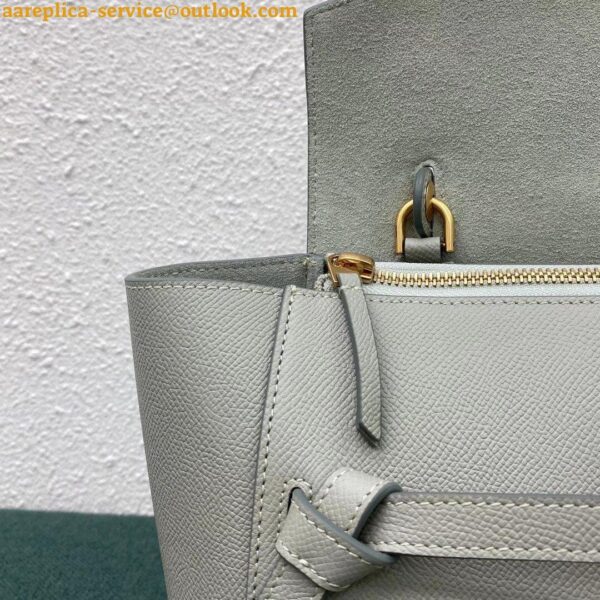 Replica Celine Micro Belt Bag In Vert D'eau Grained Calfskin 16