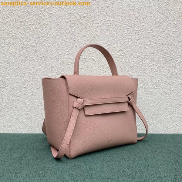 Replica Celine Micro Belt Bag In Vintage Pink Grained Calfskin 14