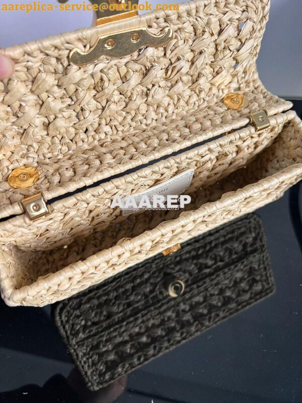 Replica Celine Chain Shoulder Bag Triomphe In Raffia 197993 Natural 14