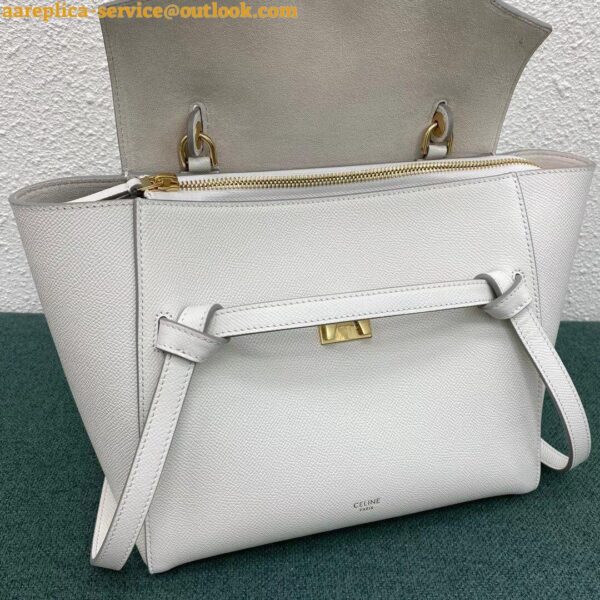 Replica Celine Micro Belt Bag In White Grained Calfskin 6