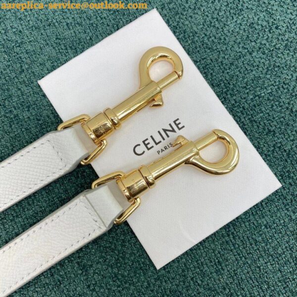 Replica Celine Micro Belt Bag In White Grained Calfskin 8