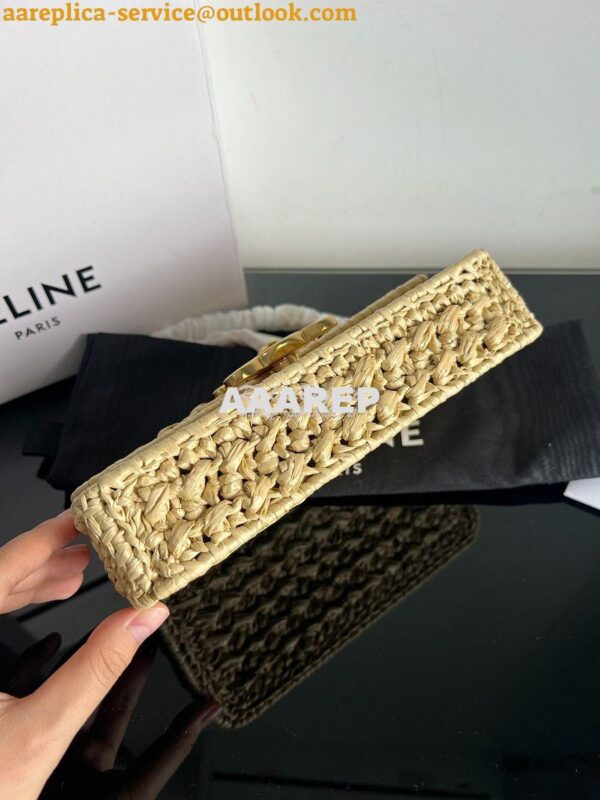 Replica Celine Chain Shoulder Bag Triomphe In Raffia 197993 Natural 17