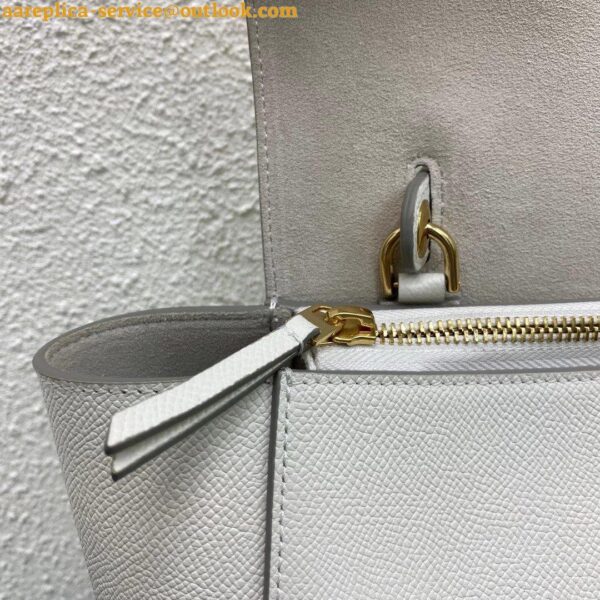 Replica Celine Micro Belt Bag In White Grained Calfskin 11