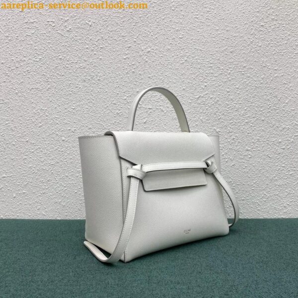 Replica Celine Micro Belt Bag In White Grained Calfskin 14