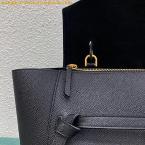 Replica Celine Belt Mini Bag In Black Grained Calfskin