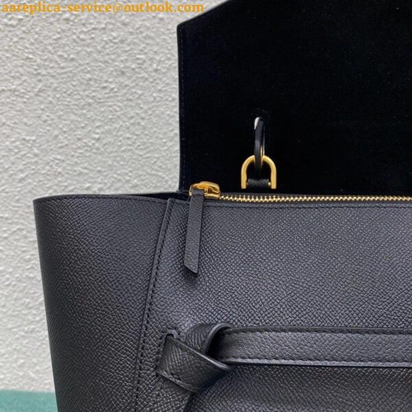 Replica Celine Belt Mini Bag In Black Grained Calfskin 3