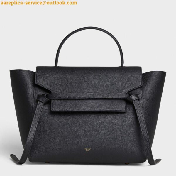 Replica Celine Belt Mini Bag In Black Grained Calfskin 5