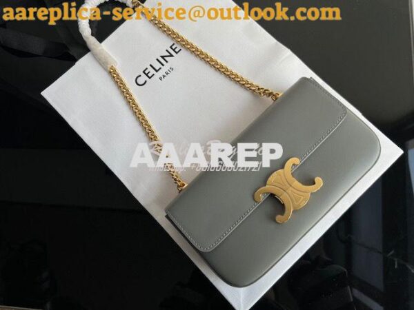 Replica Celine Chain Shoulder Bag Triomphe In Shiny Calfskin 197993 Gr 3