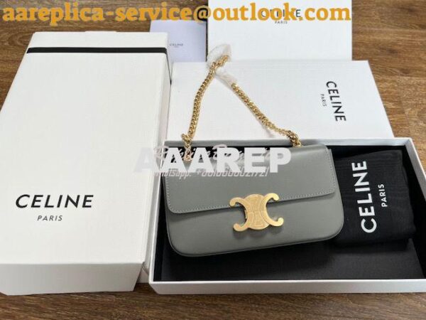 Replica Celine Chain Shoulder Bag Triomphe In Shiny Calfskin 197993 Gr 4