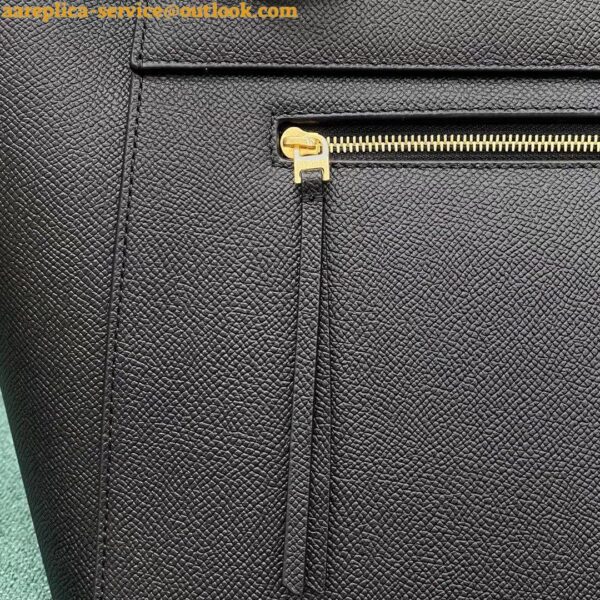 Replica Celine Belt Mini Bag In Black Grained Calfskin 12