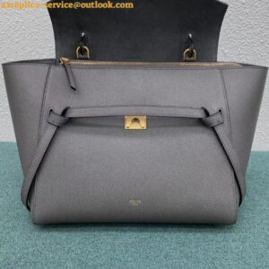 Replica Celine Belt Mini Bag In Grey Grained Calfskin