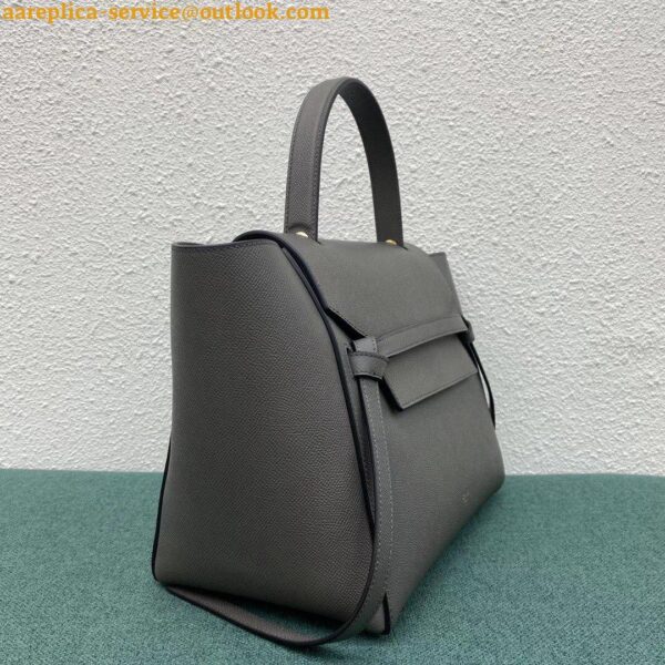 Replica Celine Belt Mini Bag In Grey Grained Calfskin 8