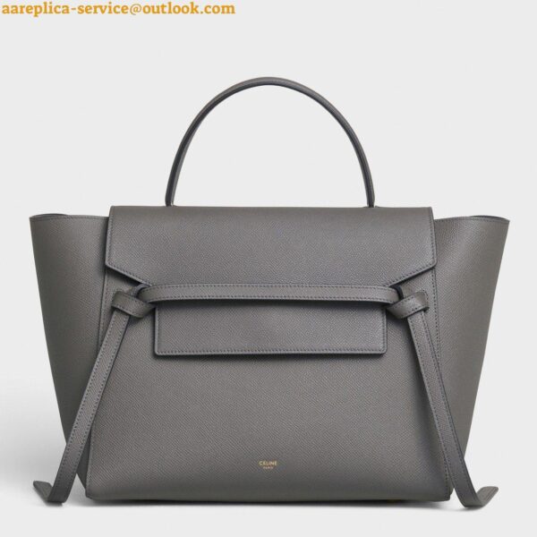 Replica Celine Belt Mini Bag In Grey Grained Calfskin 9