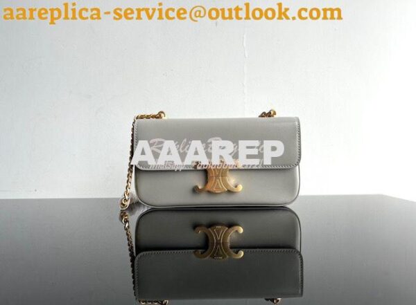 Replica Celine Chain Shoulder Bag Triomphe In Shiny Calfskin 197993 Pa 7