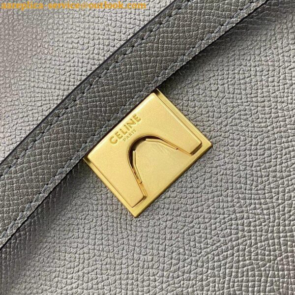 Replica Celine Belt Mini Bag In Grey Grained Calfskin 14