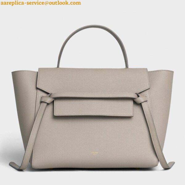 Replica Celine Belt Mini Bag In Light Taupe Grained Calfskin 5