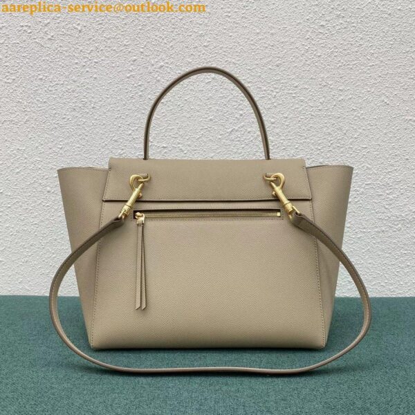 Replica Celine Belt Mini Bag In Light Taupe Grained Calfskin 7