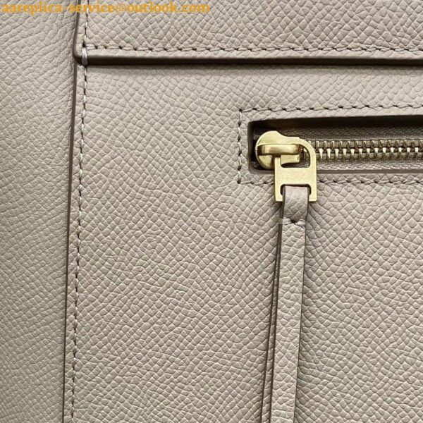 Replica Celine Belt Mini Bag In Light Taupe Grained Calfskin 8