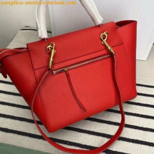 Replica Celine Belt Mini Bag In Red Grained Calfskin 2