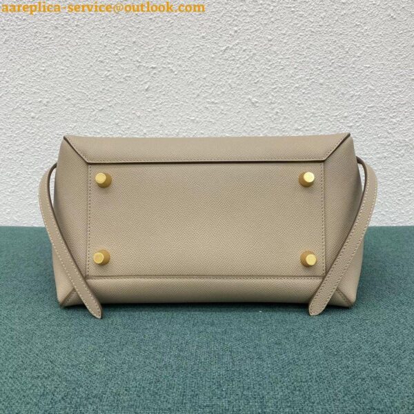 Replica Celine Belt Mini Bag In Light Taupe Grained Calfskin 13