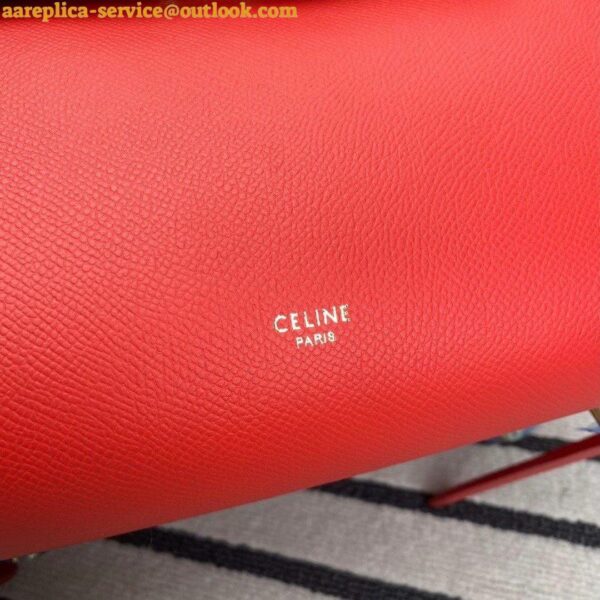 Replica Celine Belt Mini Bag In Red Grained Calfskin 4