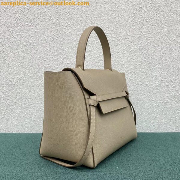 Replica Celine Belt Mini Bag In Light Taupe Grained Calfskin 15