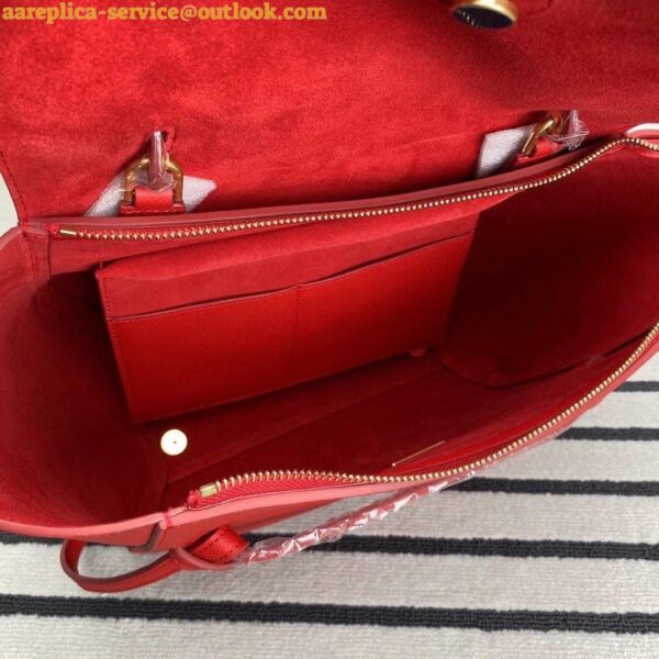 Replica Celine Belt Mini Bag In Red Grained Calfskin 9