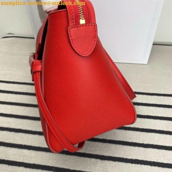 Replica Celine Belt Mini Bag In Red Grained Calfskin 11