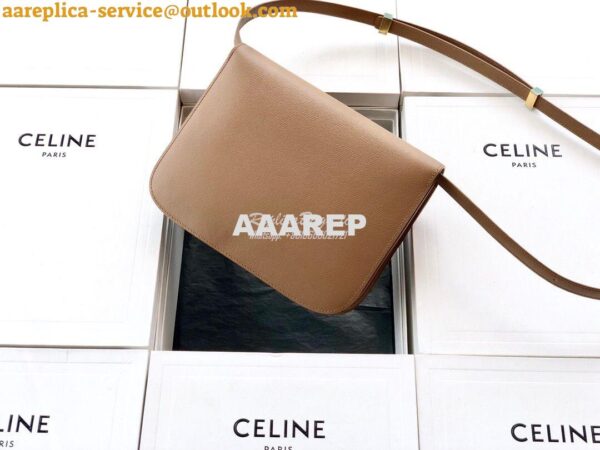 Replica Celine Classic Box Bag in Calfskin with Cork Effect Beige 14