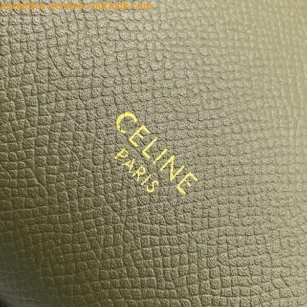 Replica Celine Belt Nano Bag In Army Green Grained Calfskin 5